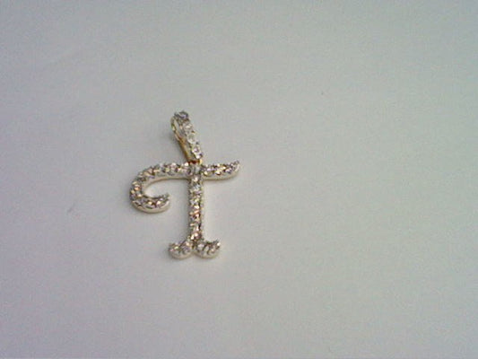 10KT 0.18CT D- FANUC CURSIVE INITIAL T""