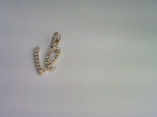 10KT 0.18CT D-  FANUC CURSIVE INITIALV""