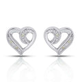 925 SS 0.02CT D- EARRINGS "HEART"