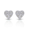 925 SS 0.03CT D- EARRINGS "HEART"