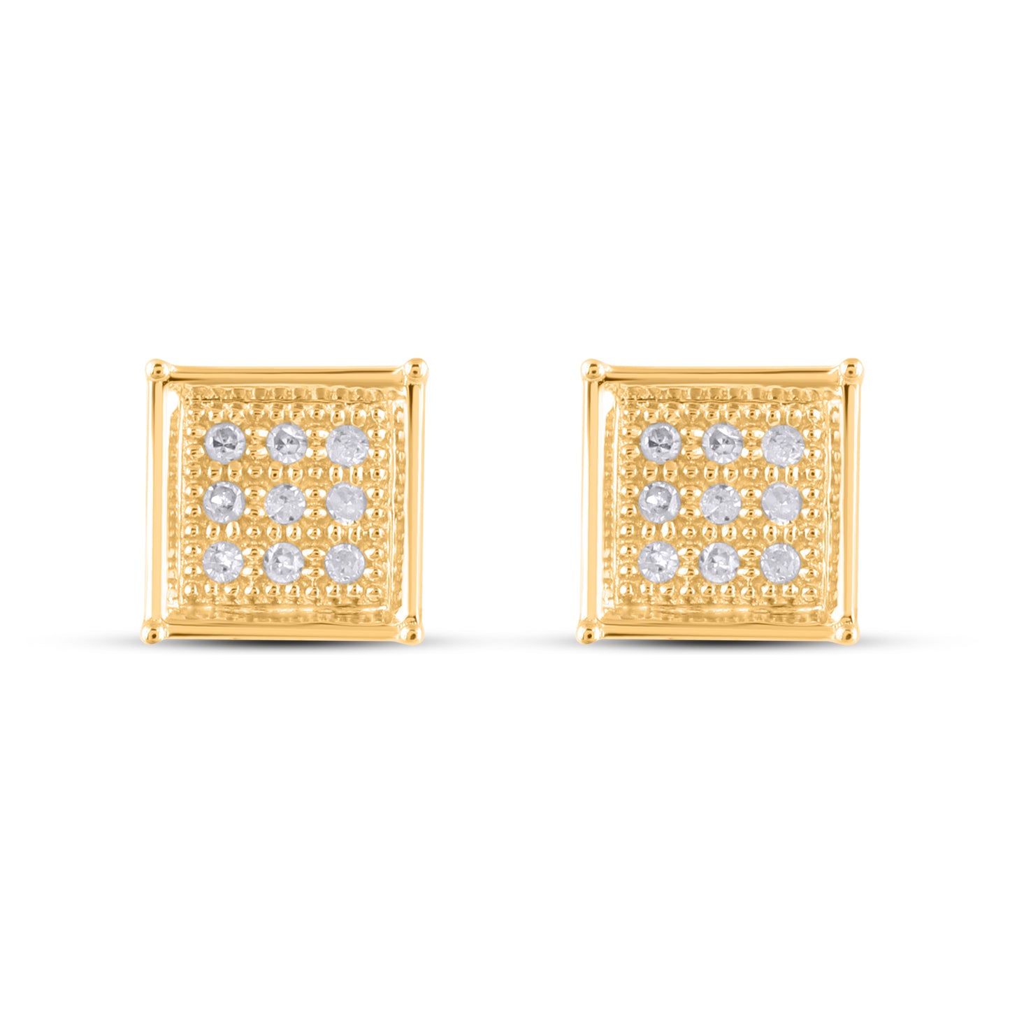 CLOSEOUT 10KT 0.05CT D-DARK POLISH EARRINGS