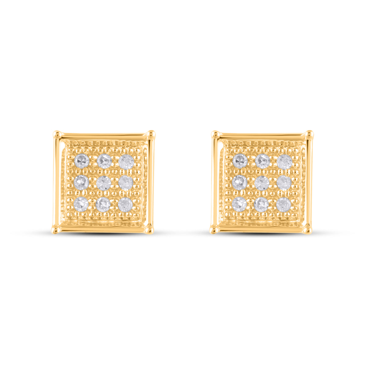 CLOSEOUT 10KT 0.05CT D-DARK POLISH EARRINGS