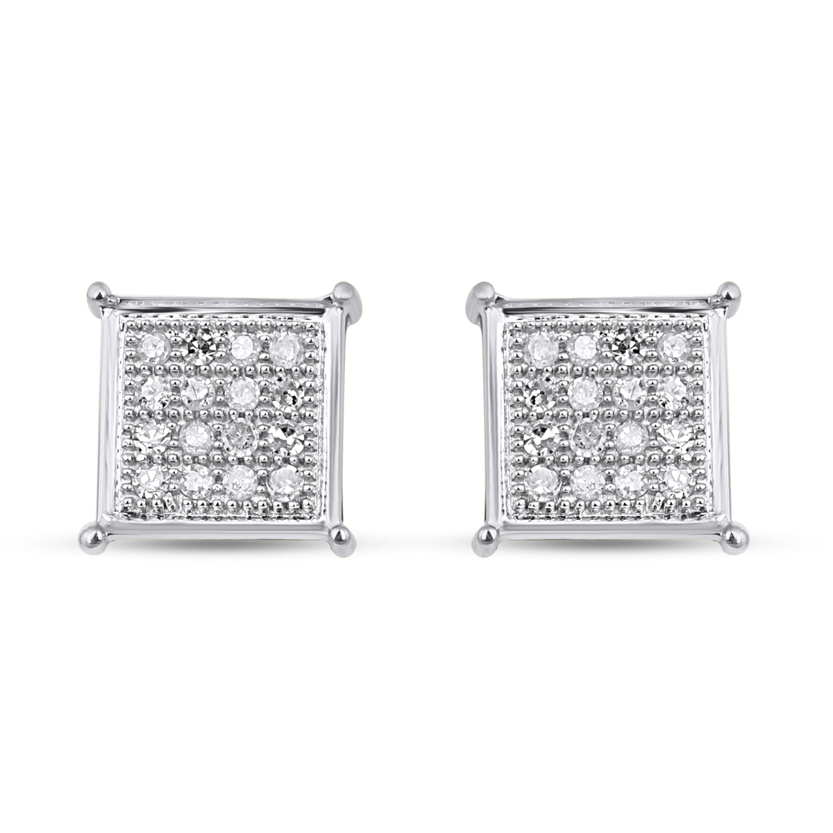 CLOSEOUT 10KT 0.10CT D-EARRINGS"SQUARE"