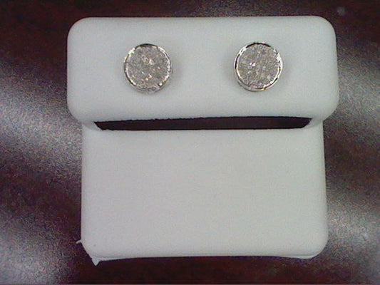 CLOSEOUT 10KT 0.10CT D-EARRINGS"ROUND"