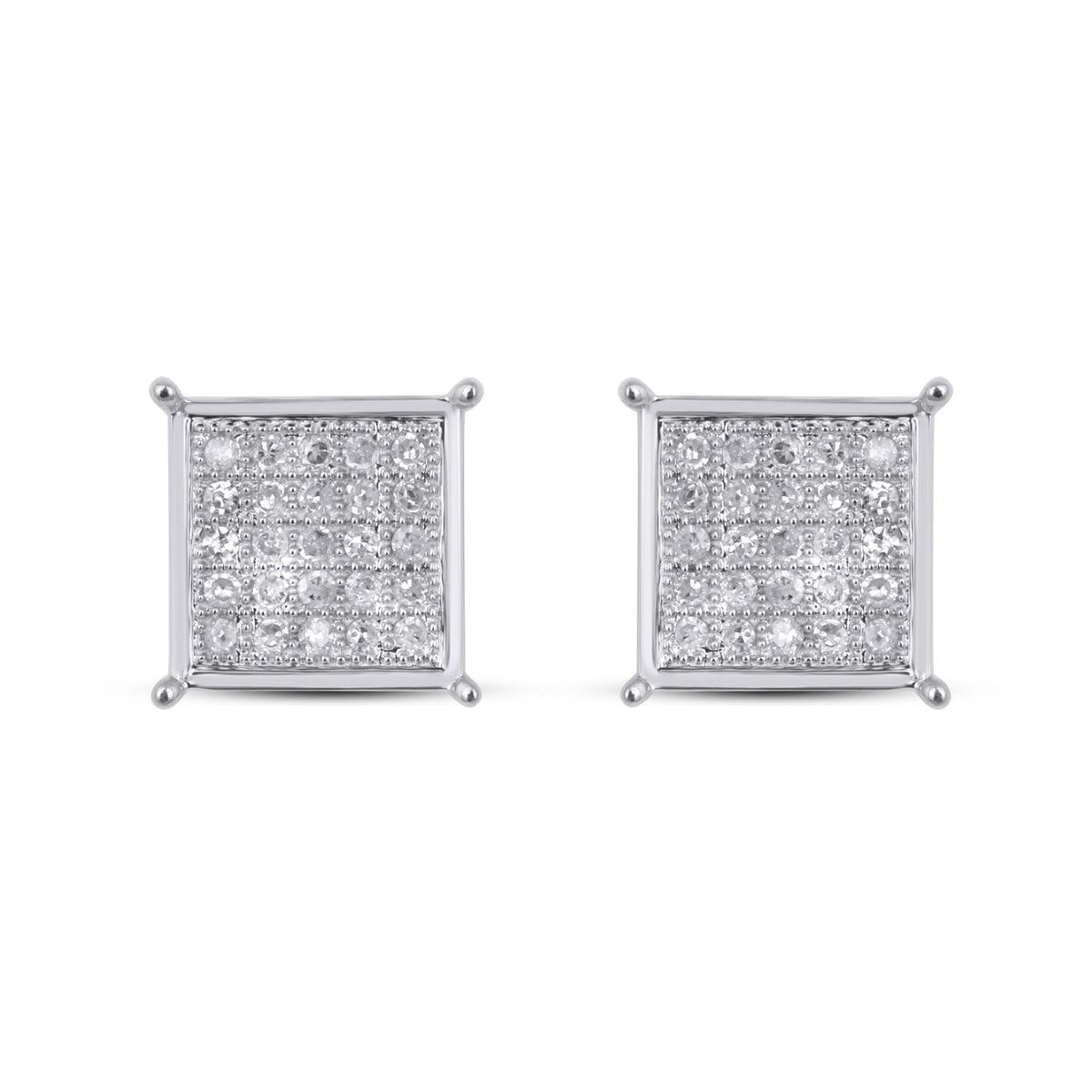 CLOSEOUT 10KT 0.15CT D-EARRINGS"SQUARE"