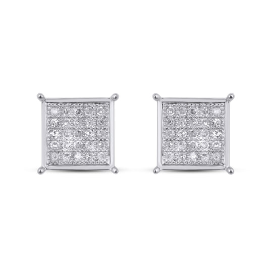 CLOSEOUT 10KT 0.15CT D-EARRINGS"SQUARE"