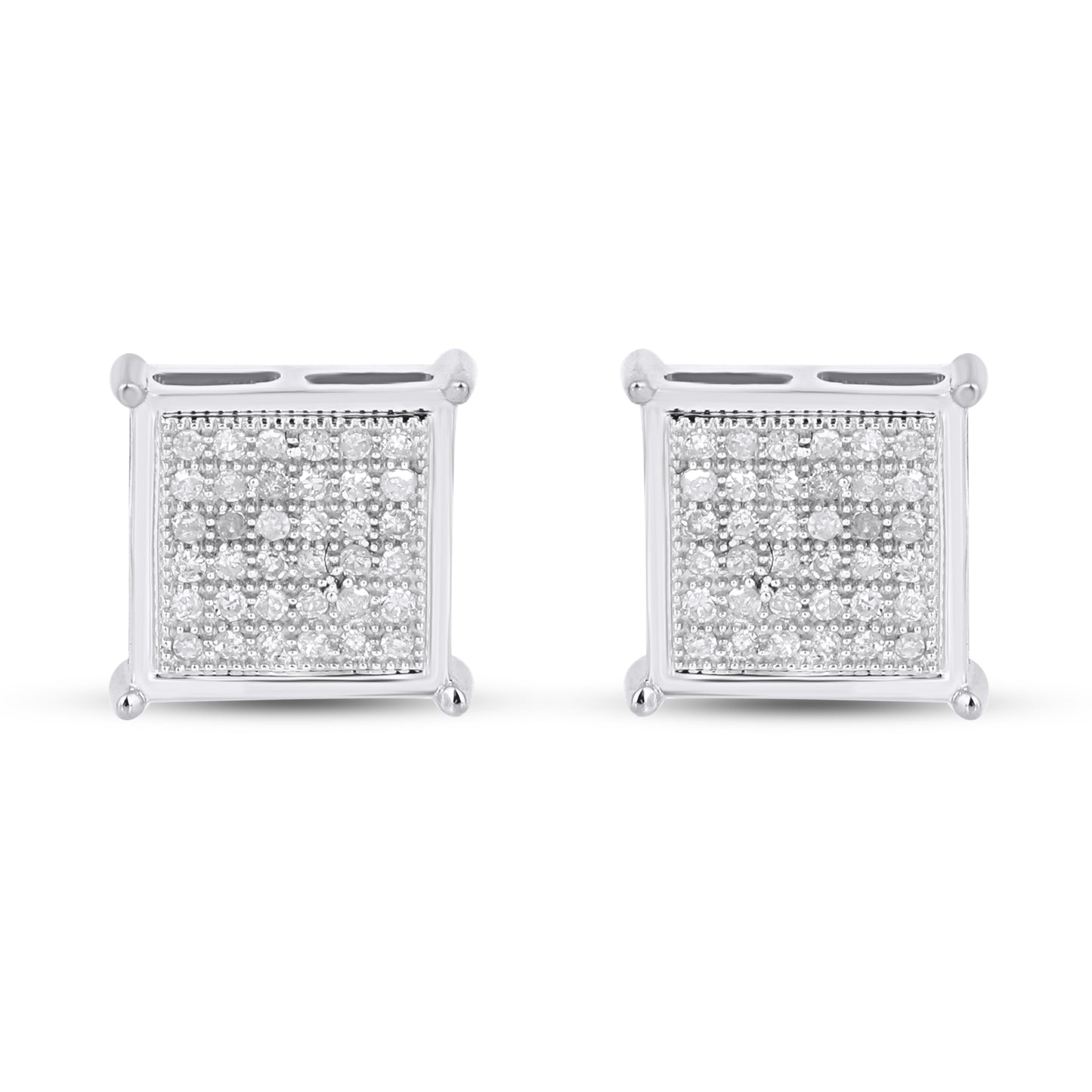 CLOSEOUT 10KT 0.22-0.23CT D-EARRINGS"SQUARE"