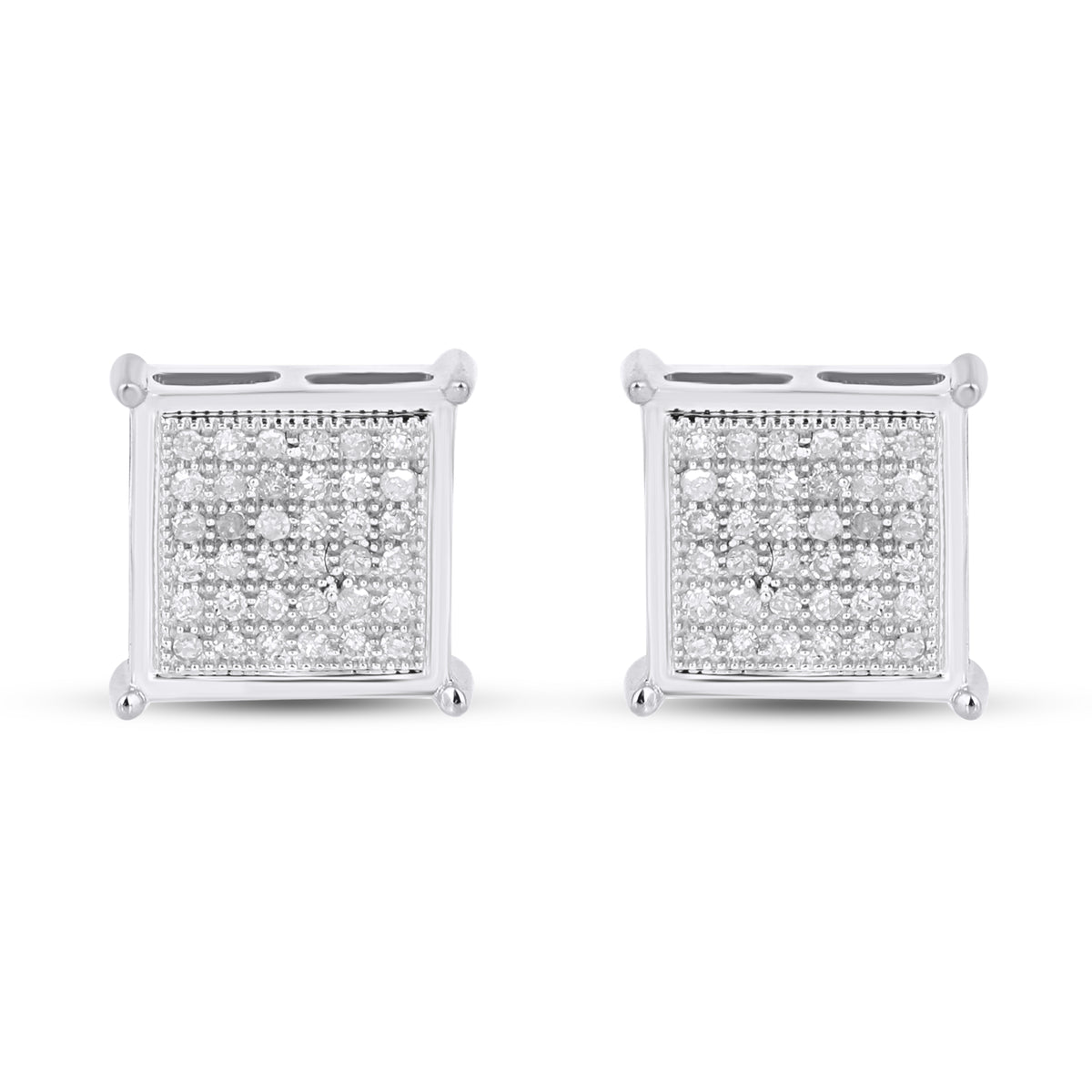 CLOSEOUT 10KT 0.22-0.23CT D-EARRINGS"SQUARE"