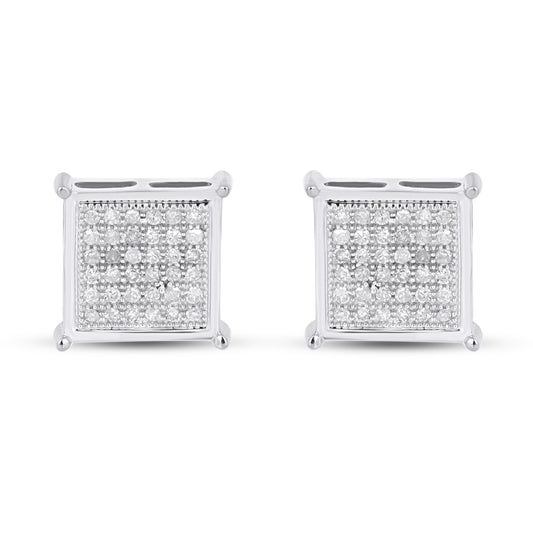 CLOSEOUT 10KT 0.22-0.23CT D-EARRINGS"SQUARE"