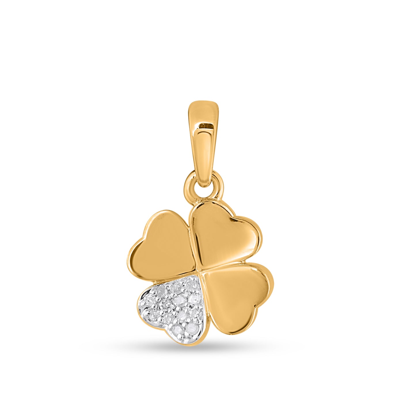 925 SS 0.04CT D- PENDANT "4 LEAF CLOVER"