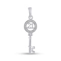 925 SS 0.04CT D-PENDANT "HEART KEY"