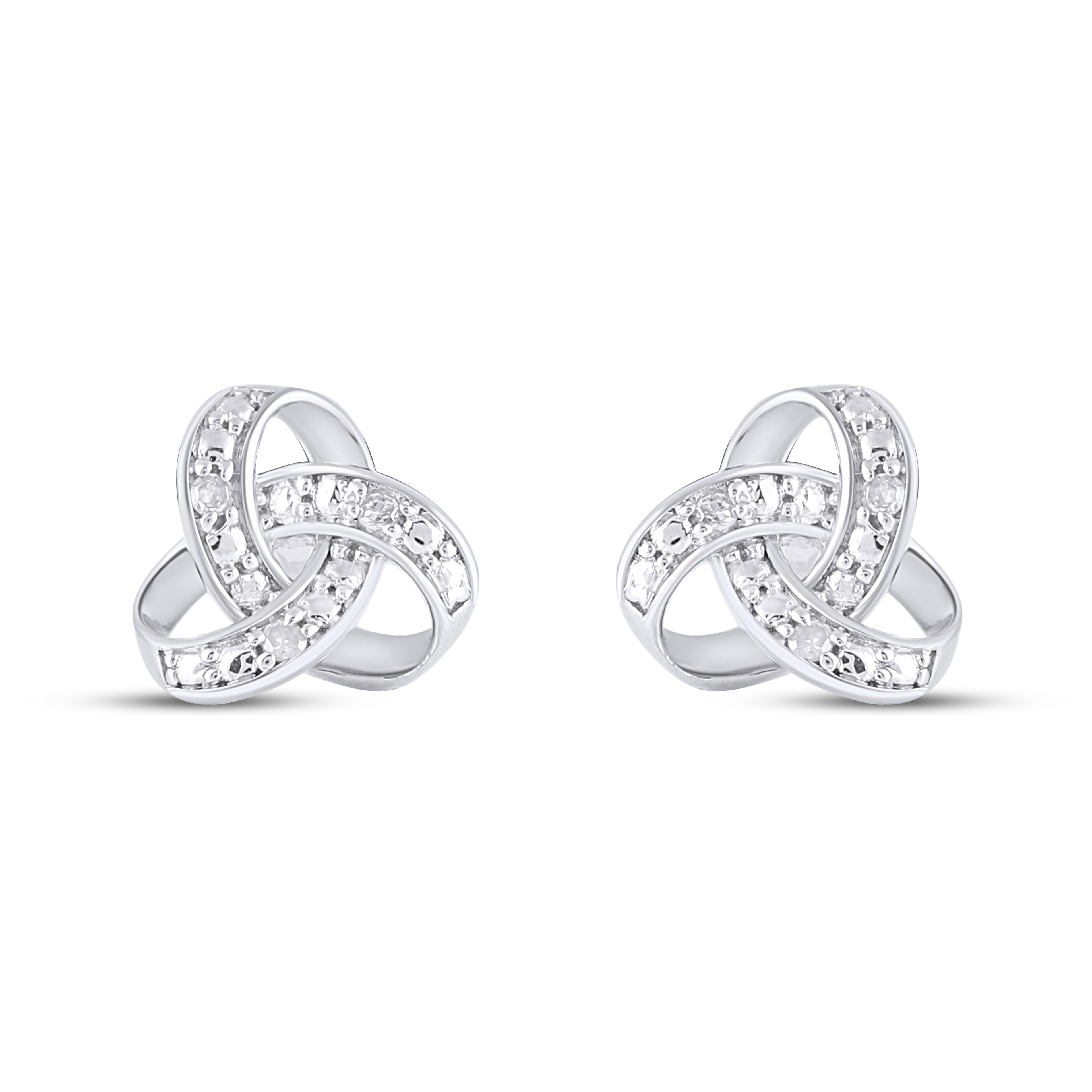 925 SS 0.02CT D- EARRINGS