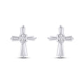 925 SS 0.01CT D- EARRINGS "CROSS"
