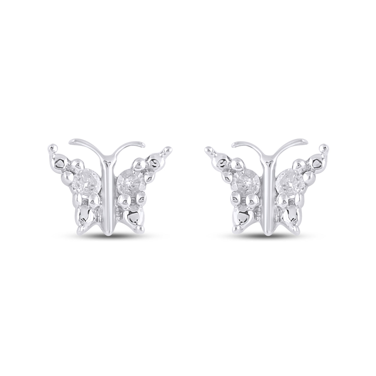 925 SS 0.02CT D- EARRINGS "BUTTERFLY"
