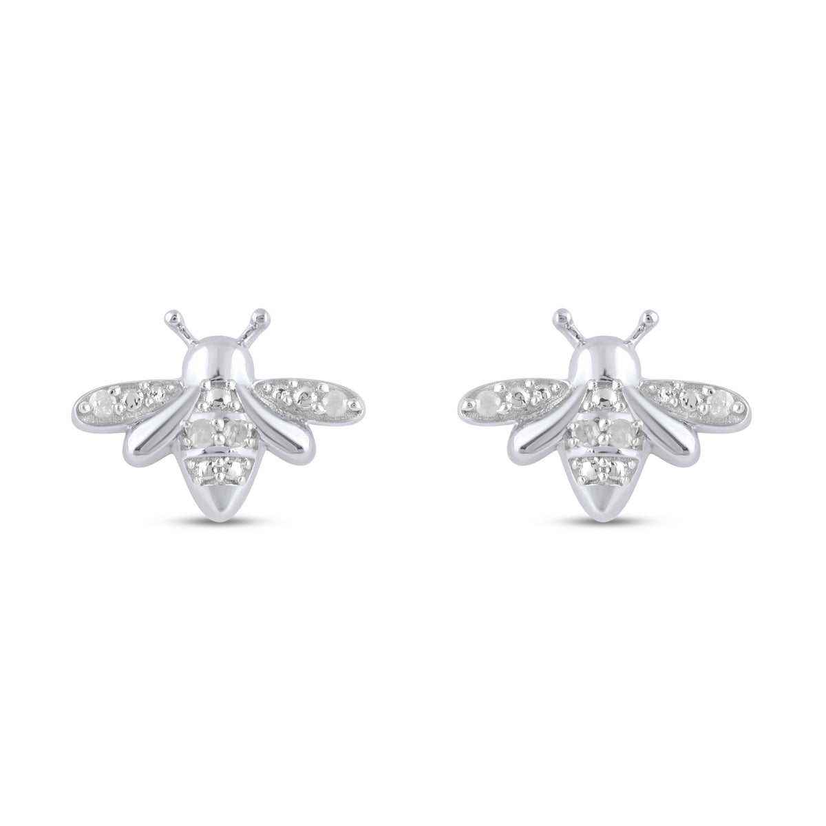 925 SS 0.03CT D- EARRINGS "BEES"