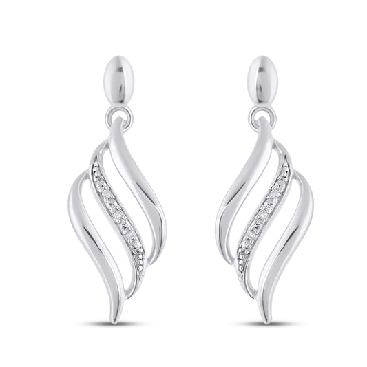 925 SS 0.025 CT D- EARRINGS