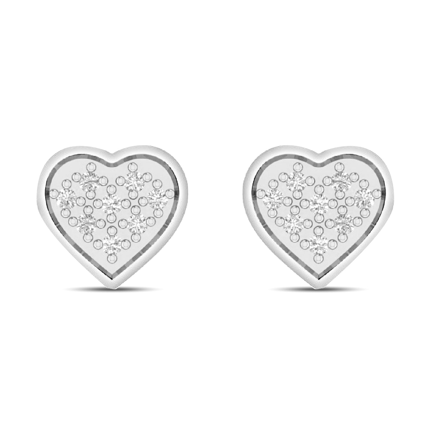 CLOSEOUT 10KT 0.04-0.05CT D-EARRINGS "HEART"