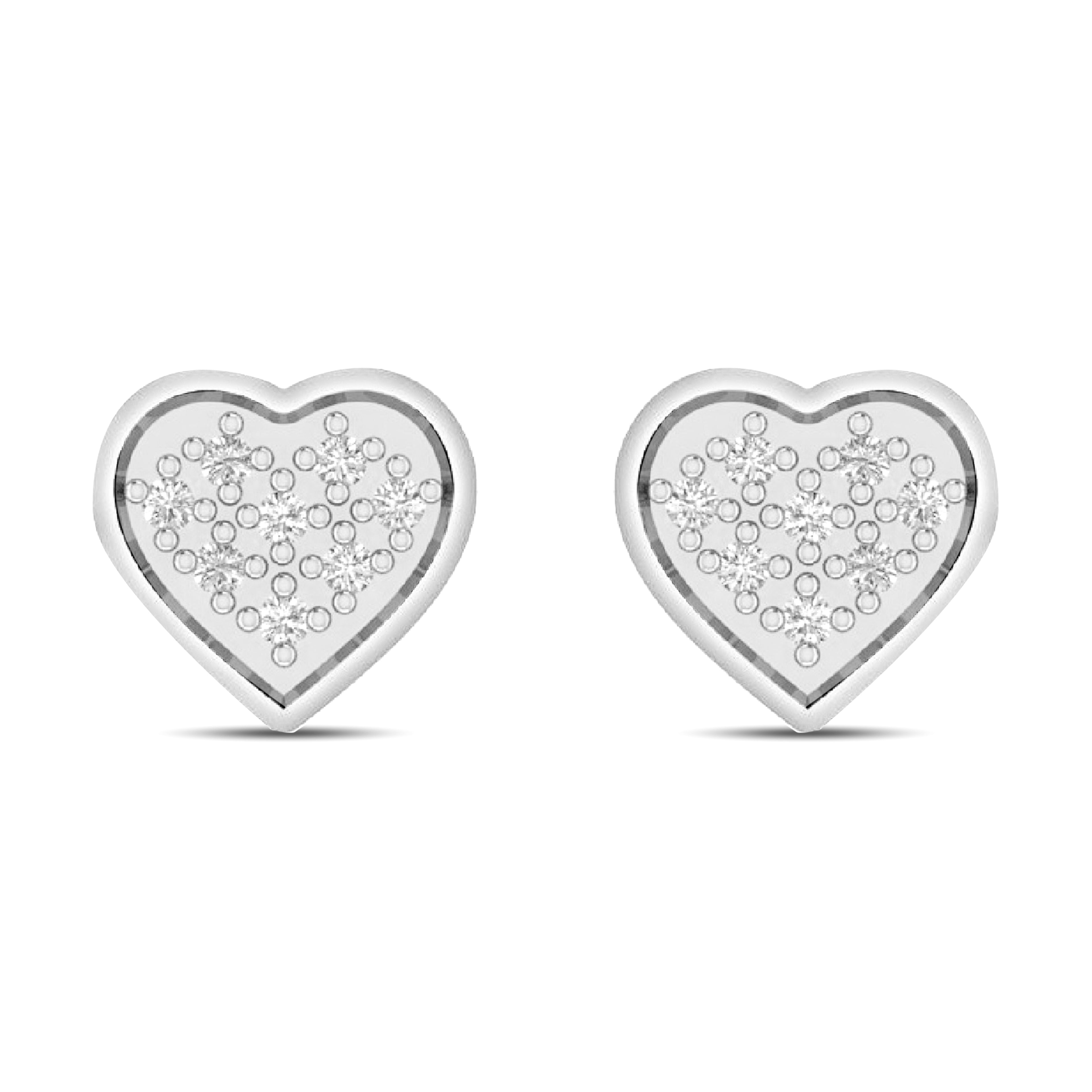 CLOSEOUT 10KT 0.04-0.05CT D-EARRINGS "HEART"