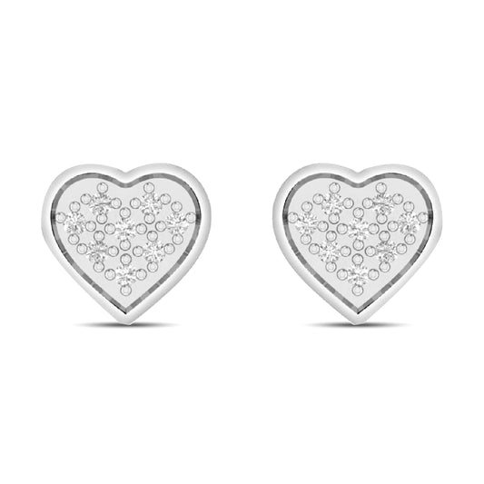 CLOSEOUT 10KT 0.04-0.05CT D-EARRINGS "HEART"