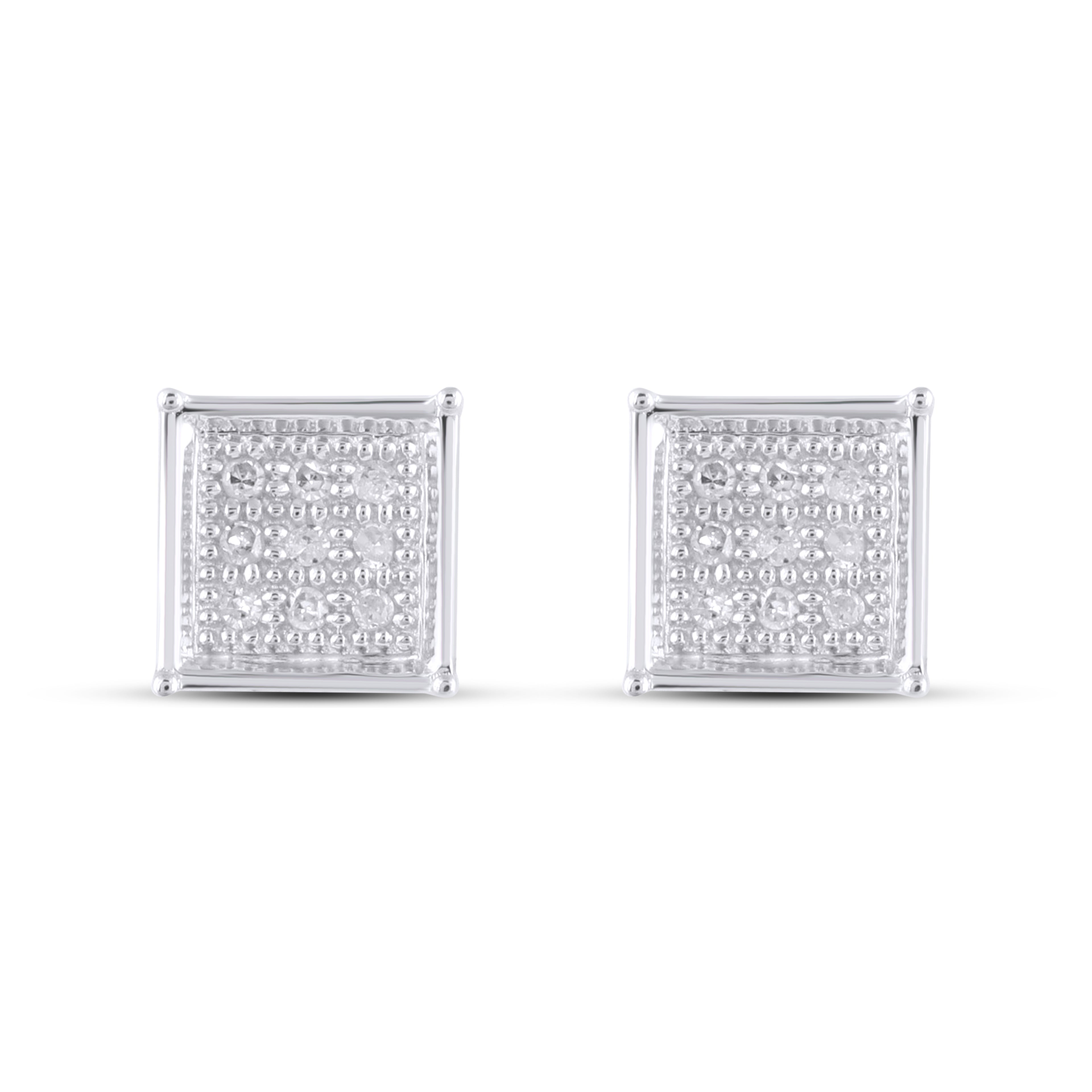 CLOSEOUT 10KT 0.05CT D-EARRINGS"SQUARE"
