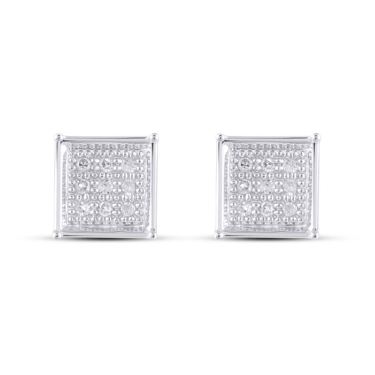 CLOSEOUT 10KT 0.05CT D-EARRINGS"SQUARE"