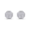 CLOSEOUT 10KT 0.05CT D- EARRINGS"HEXAGON"