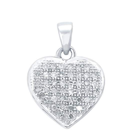CLOSEOUT 10KT 0.12CT D- LADIES PENDANT "HEART"