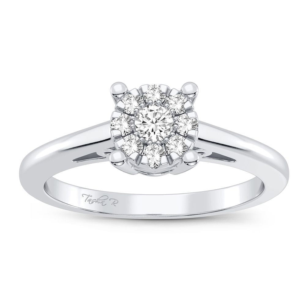 14K 0.14CT White Gold Diamond Ring