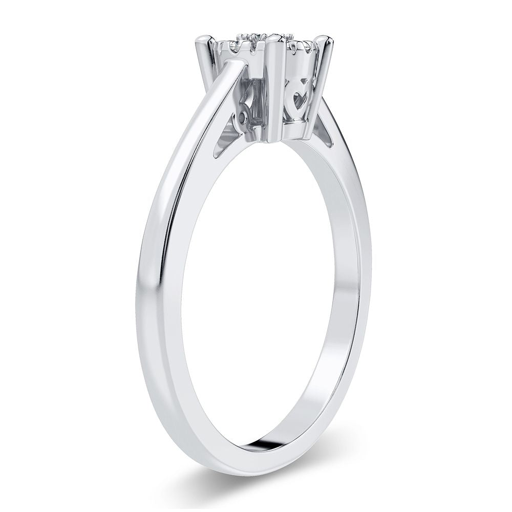 14K 0.14CT White Gold Diamond Ring