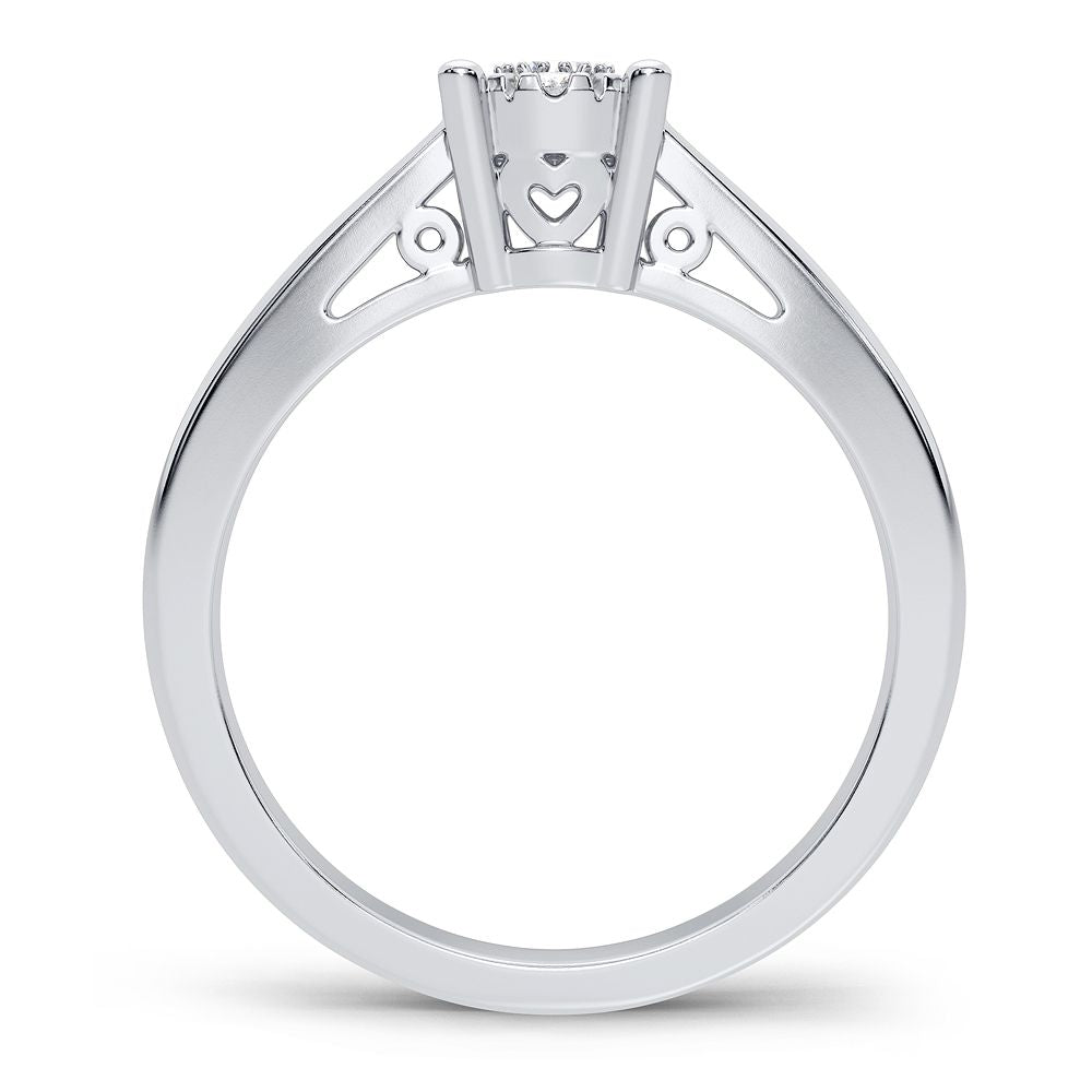 14K 0.14CT White Gold Diamond Ring