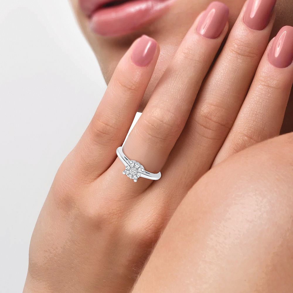 14K 0.14CT White Gold Diamond Ring