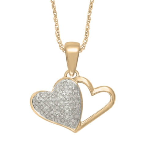 10K 0.15CT D-PENDANT LDS RDS HEART