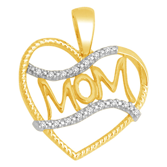 10K 0.04CT D-HEART CHARMS MOM""