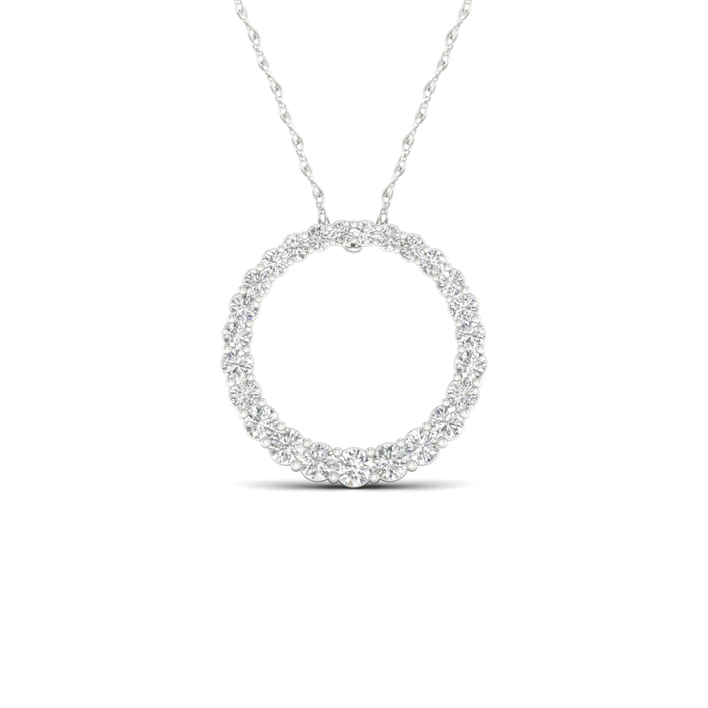14K 1.00CT   White Gold Pendant