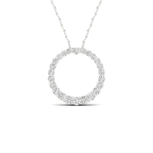 14K 1.00CT   White Gold Pendant