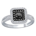 10K 0.68CT D-RING LDS RDS BLKWHT CNTR 0.32CT