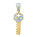 10KT 0.24-0.28CT D-PENDANT "KEY"
