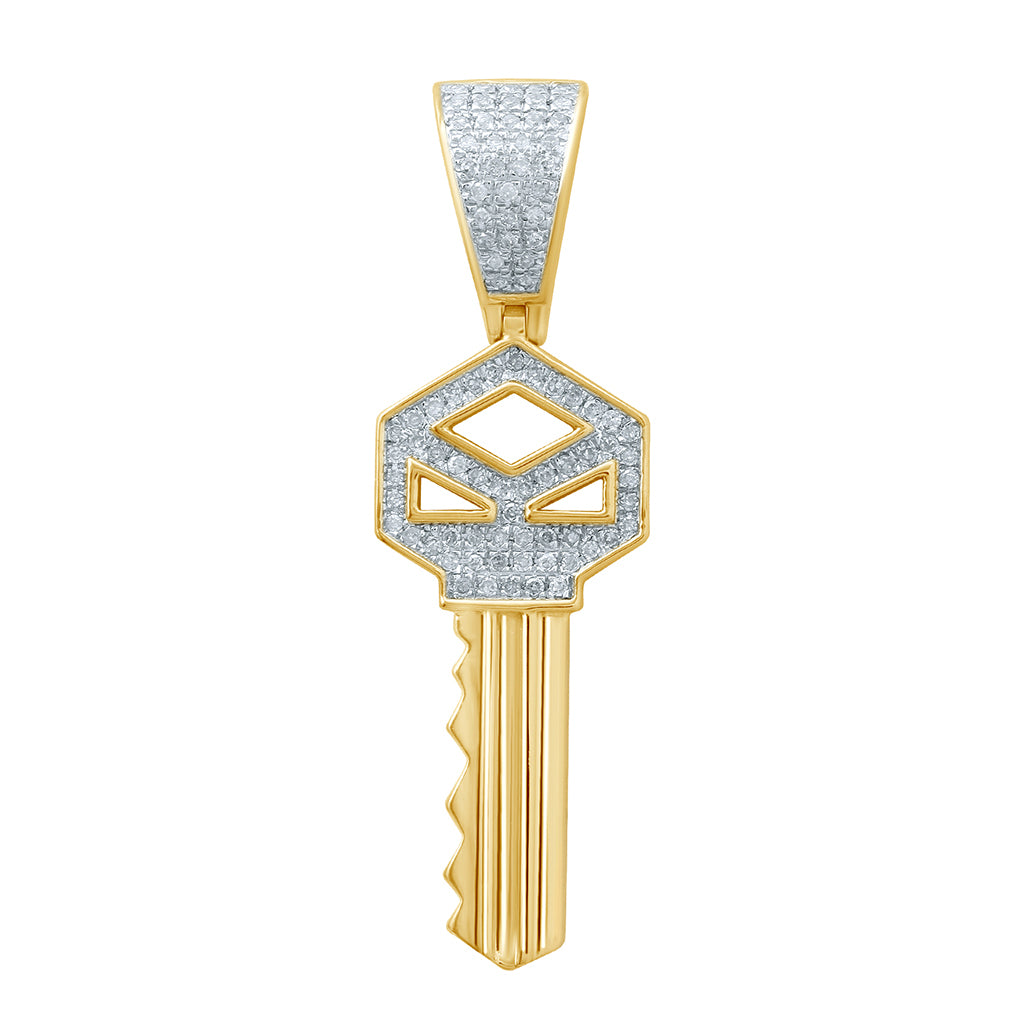 10KT 0.24-0.28CT D-PENDANT "KEY"