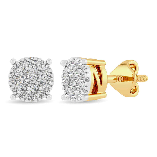 10KT 0.24-0.28CT D-EARRINGS "SUPER FLOWER"
