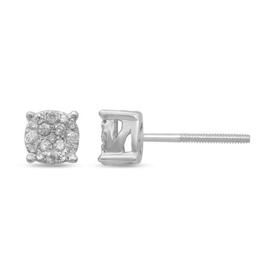 10KT 0.14-0.18CT D-EARRINGS "SUPER FLOWER"