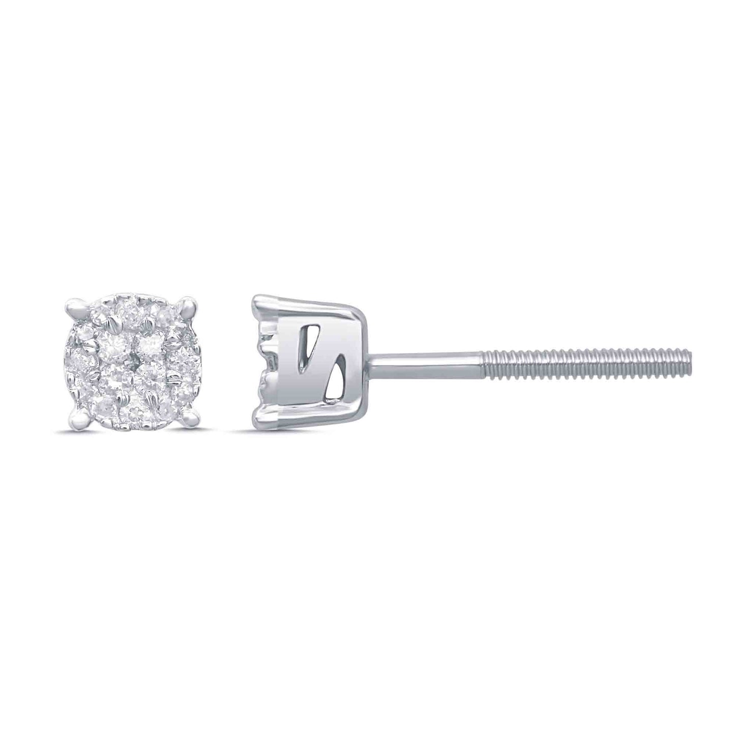 10KT 0.10-0.12CT D-EARRINGS "SUPER FLOWER "
