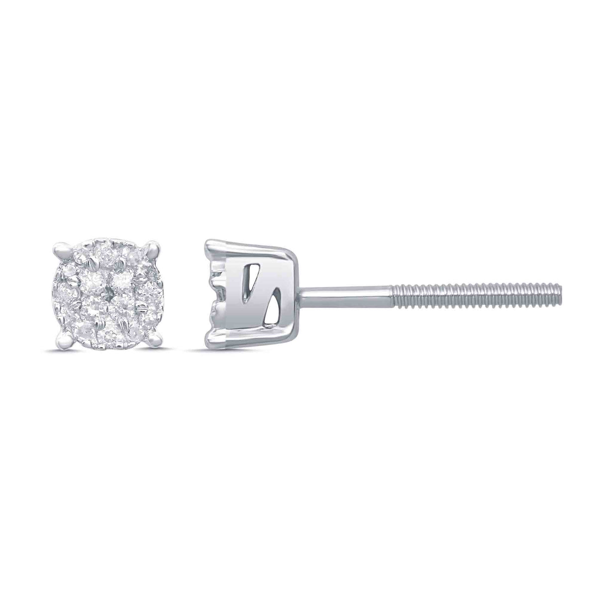 10KT 0.10-0.12CT D-EARRINGS "SUPER FLOWER "