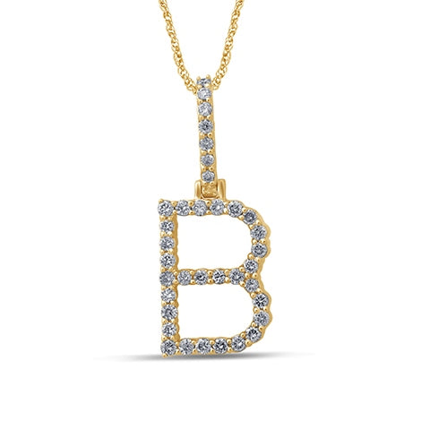 10K 0.46-0.54CT D-DARK POLISH INITIAL B""